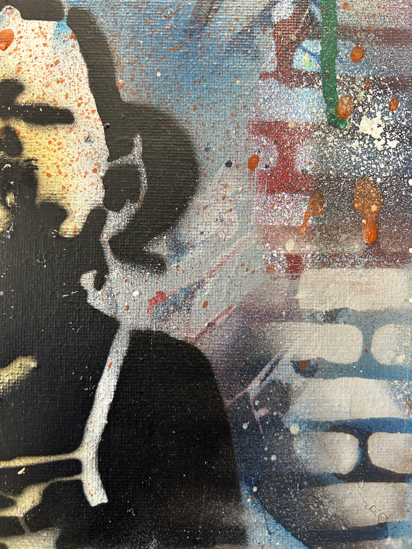 Smile Graffiti Stencil Canvas 30cm x 25cm