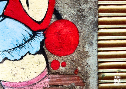 Miss Van Street Art Girl in Blue Dress (Framed) 50cm x 40cm