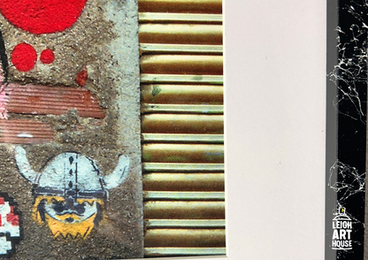 Miss Van Street Art Girl in Blue Dress (Framed) 50cm x 40cm