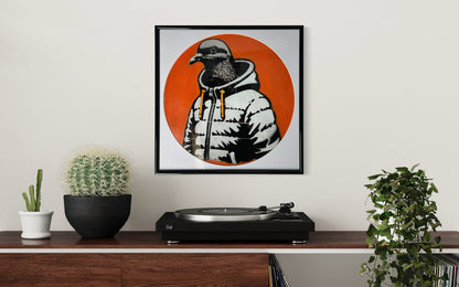 Puffer Pigeon - S.Brown 32cm x 32cm