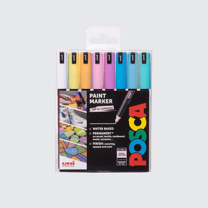 Uni-ball Pastel Posca PC-1M Marker Pens 8 Pack