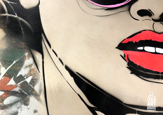 Retro Girl Spray Painted Canvas 60cm x 60cm