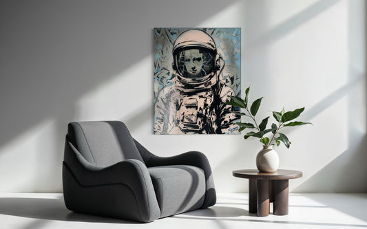 Space Mona Spray Painted Canvas 56x46cm