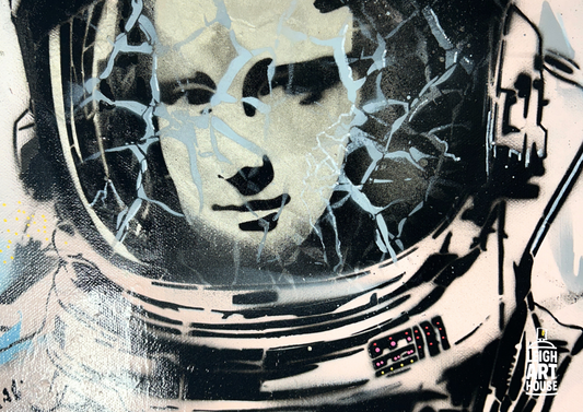 Space Mona Spray Painted Canvas 56x46cm