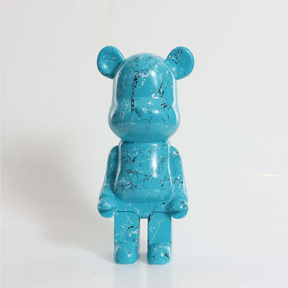 Aqua Black & White Marble Bear 28cm