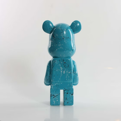 Aqua Black & White Marble Bear 28cm