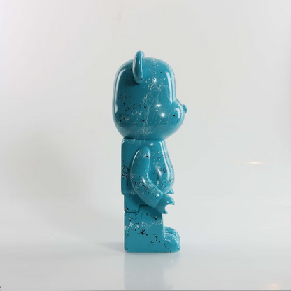 Aqua Black & White Marble Bear 28cm