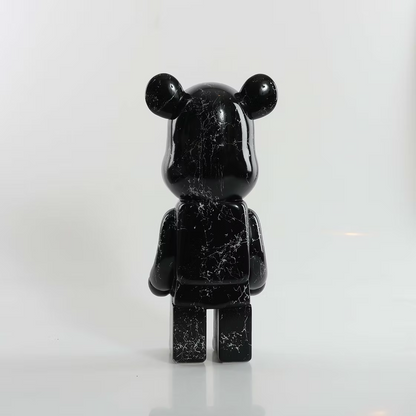 Black & Silver Marble Bear 28cm