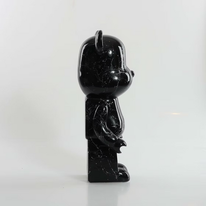 Black & Silver Marble Bear 28cm