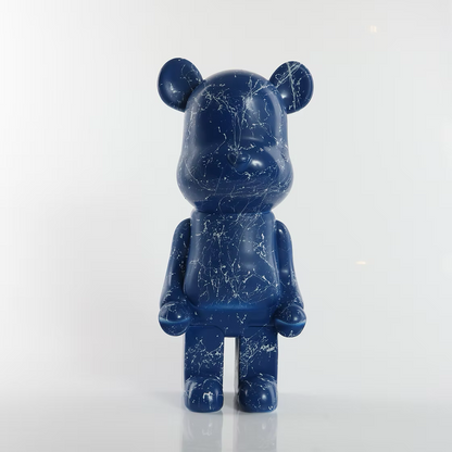 Blue & White Marble Bear 28cm