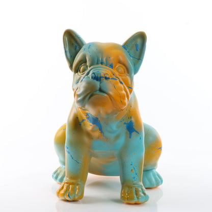 Yellow Blue Splash Bulldog
