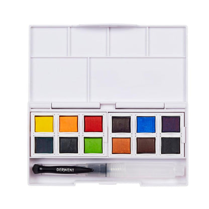 Derwent Inktense Paint Pan Travel Set – 12 Colours (Palette #01)