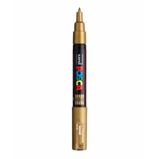 Gold Uni Posca Marker Pen 0.7mm Bullet Tip PC-1M