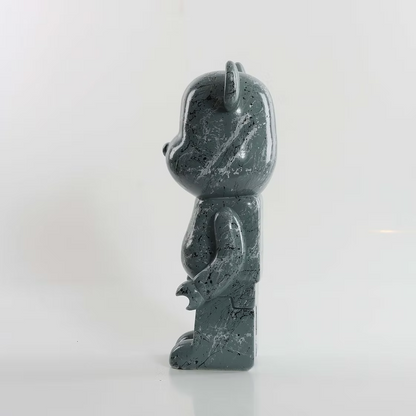 Grey White & Black Marble Bear 28cm