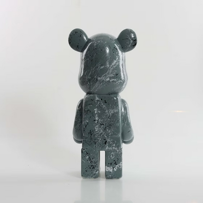 Grey White & Black Marble Bear 28cm