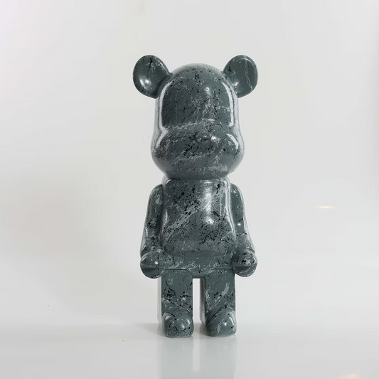 Grey White & Black Marble Bear 28cm