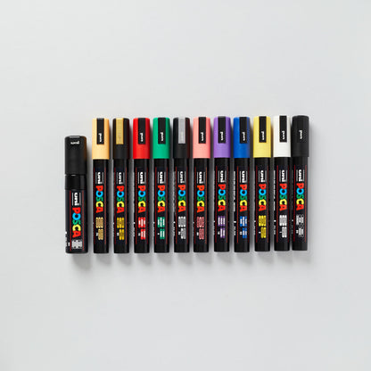 Uni-ball Posca Standard Colour PC-5M | 7M Marker Pens 12 Pack