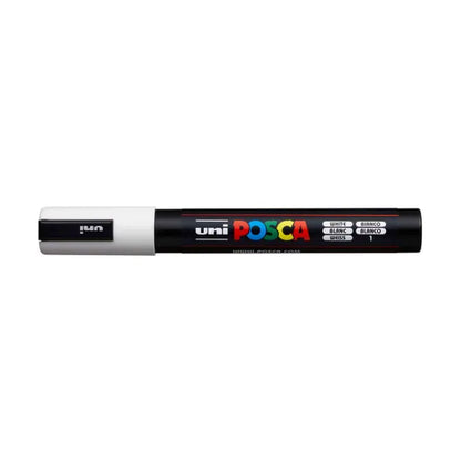 White Uni Posca Marker Pen Medium Bullet Tip 1.8 - 2.5mm PC5M