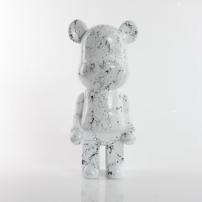 White & Black Marble Bear 28cm