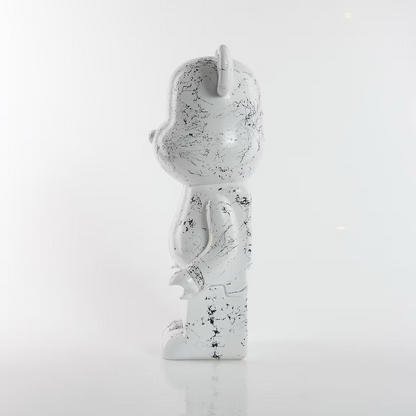 White & Black Marble Bear 28cm