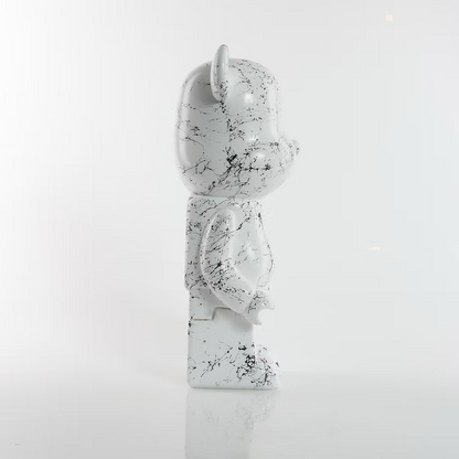 White & Black Marble Bear 28cm