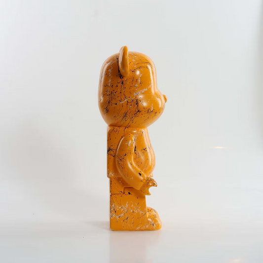 Yellow White & Black Marble Bear 28cm
